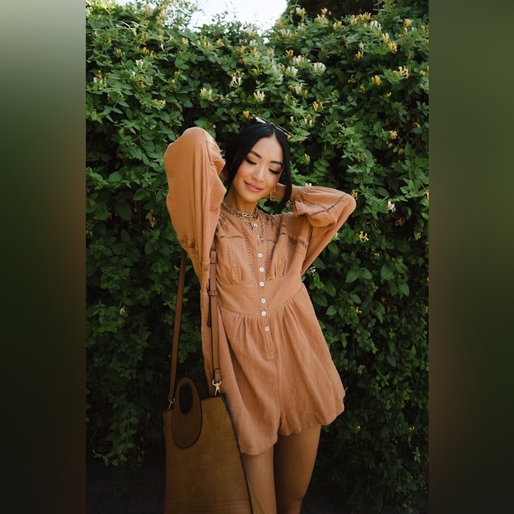 NWT Bohme Campbell Size XS Cotton Boho Romper in Russet Brown - Picture 9 of 11